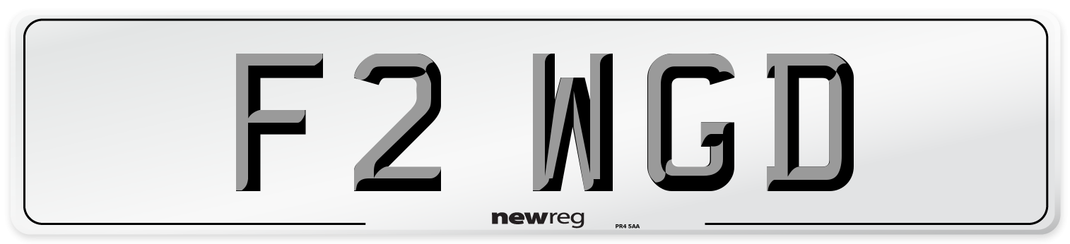 F2 WGD Number Plate from New Reg